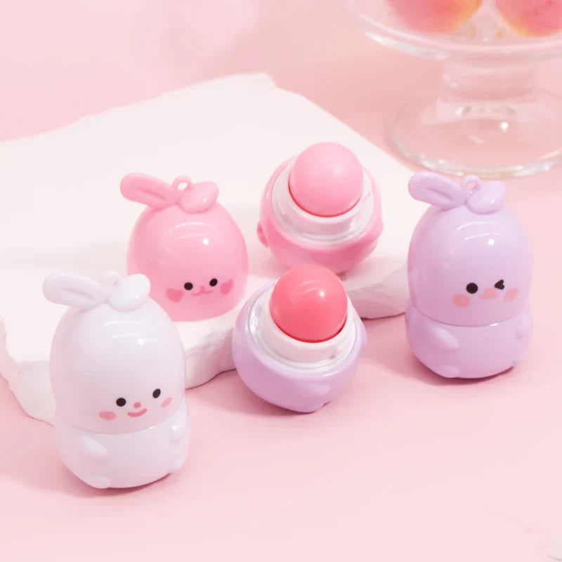 Cute rabbit color changing moisturizing lip balm